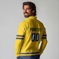 Custom Hockey 2026 Sweden Long Sleeve Polo Shirt Tre Kronor Go Champions - Wonder Print Shop