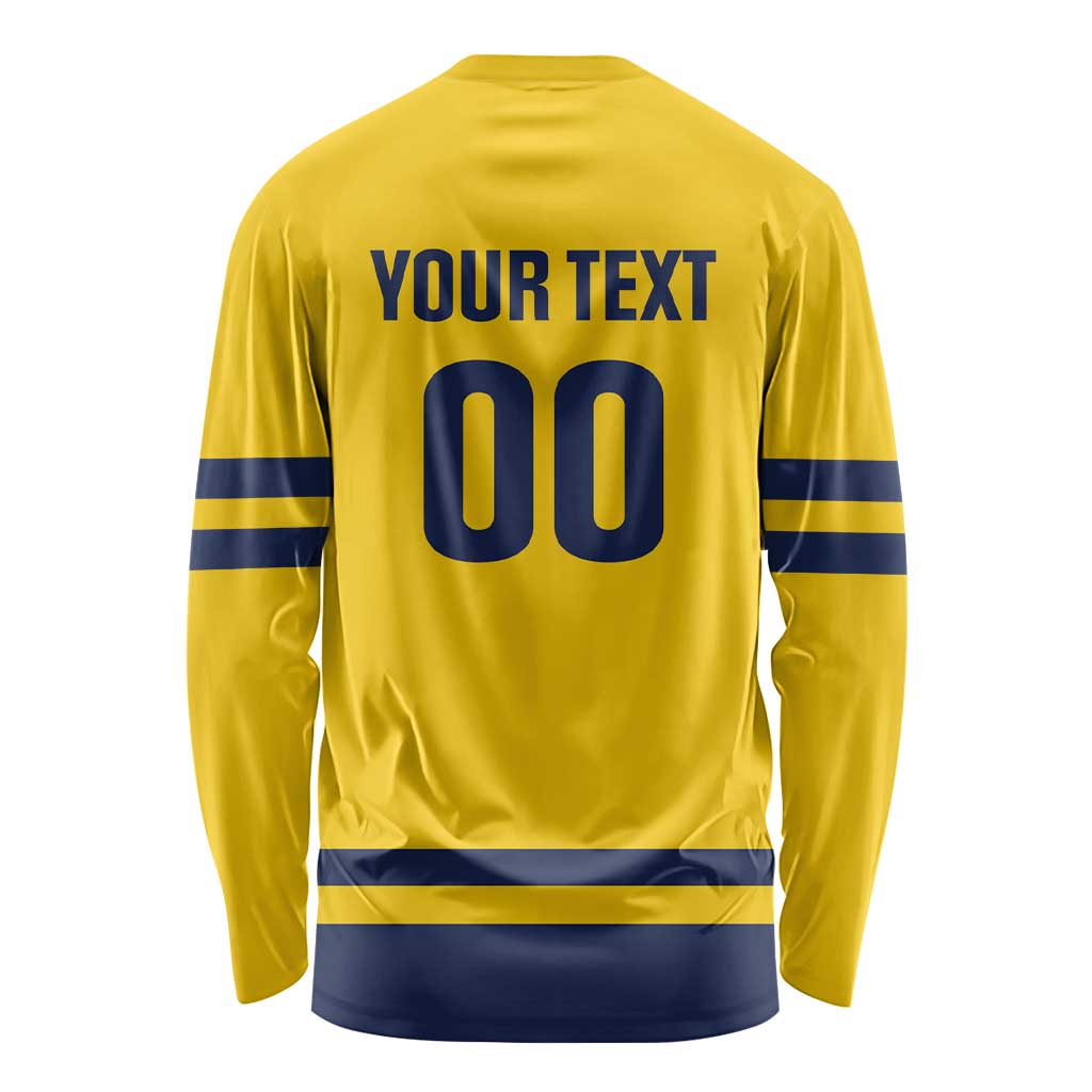 Custom Hockey 2026 Sweden Long Sleeve Shirt Tre Kronor Go Champions - Wonder Print Shop