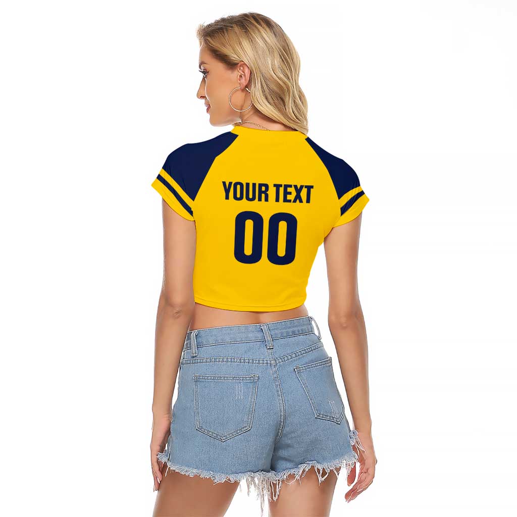 Custom Hockey 2026 Sweden Raglan Cropped T Shirt Tre Kronor Go Champions - Wonder Print Shop
