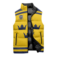 Custom Hockey 2026 Sweden Sleeveless Puffer Jacket Tre Kronor Go Champions - Wonder Print Shop