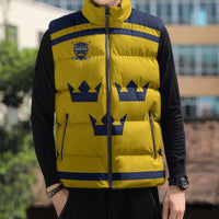 Custom Hockey 2026 Sweden Sleeveless Puffer Jacket Tre Kronor Go Champions - Wonder Print Shop