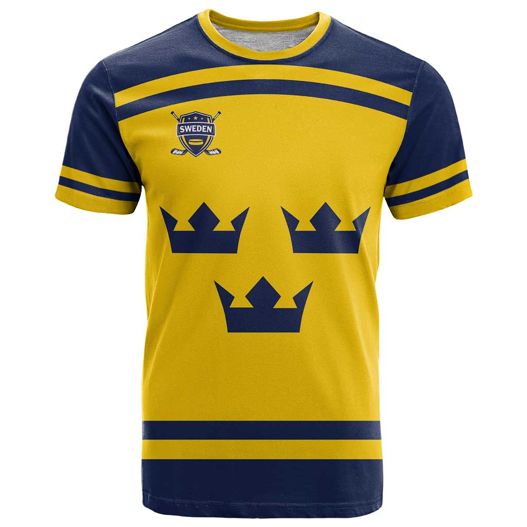 Custom Hockey 2026 Sweden T Shirt Tre Kronor Go Champions - Wonder Print Shop
