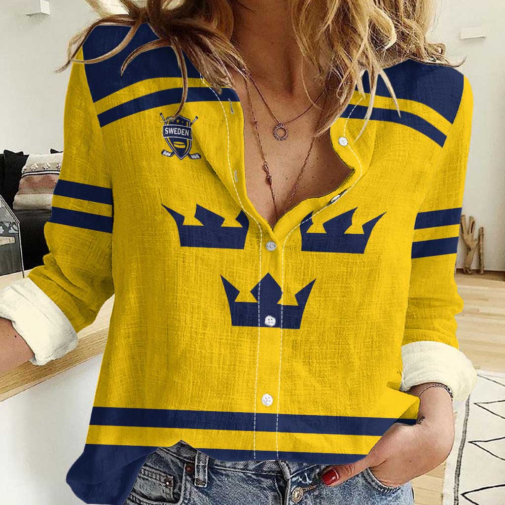 Custom Hockey 2026 Sweden Women Casual Shirt Tre Kronor Go Champions - Wonder Print Shop