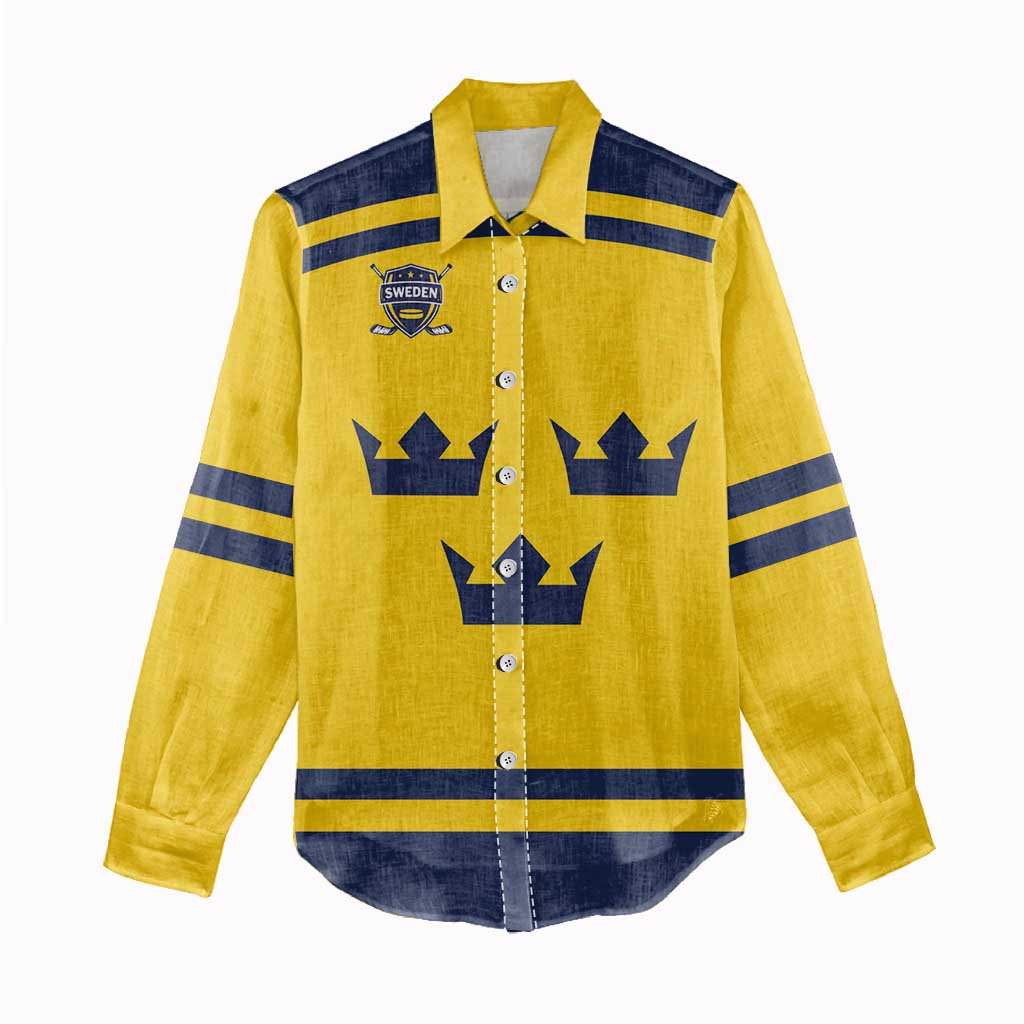 Custom Hockey 2026 Sweden Women Casual Shirt Tre Kronor Go Champions - Wonder Print Shop