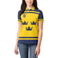 Custom Hockey 2026 Sweden Women Polo Shirt Tre Kronor Go Champions - Wonder Print Shop
