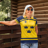 Custom Hockey 2026 Sweden Women Polo Shirt Tre Kronor Go Champions - Wonder Print Shop