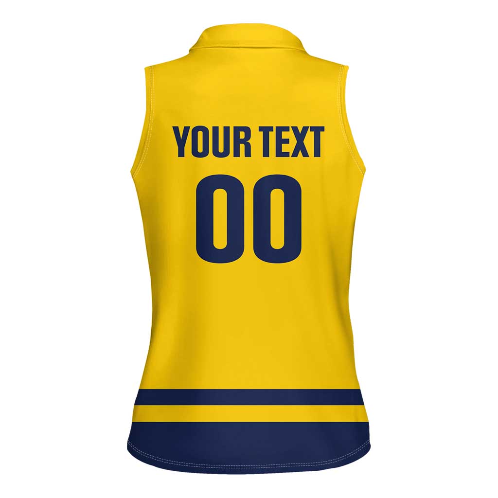 Custom Hockey 2026 Sweden Women Sleeveless Polo Shirt Tre Kronor Go Champions - Wonder Print Shop
