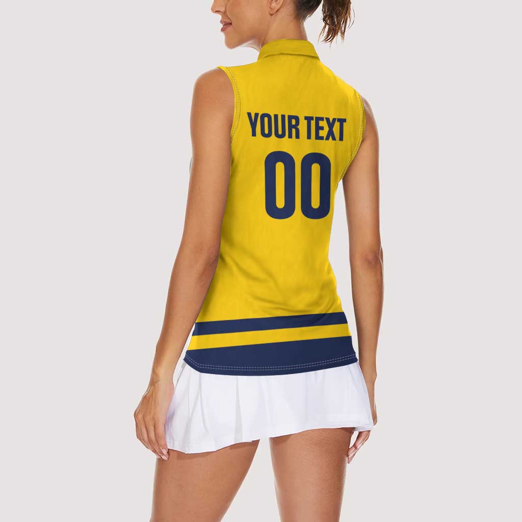 Custom Hockey 2026 Sweden Women Sleeveless Polo Shirt Tre Kronor Go Champions - Wonder Print Shop