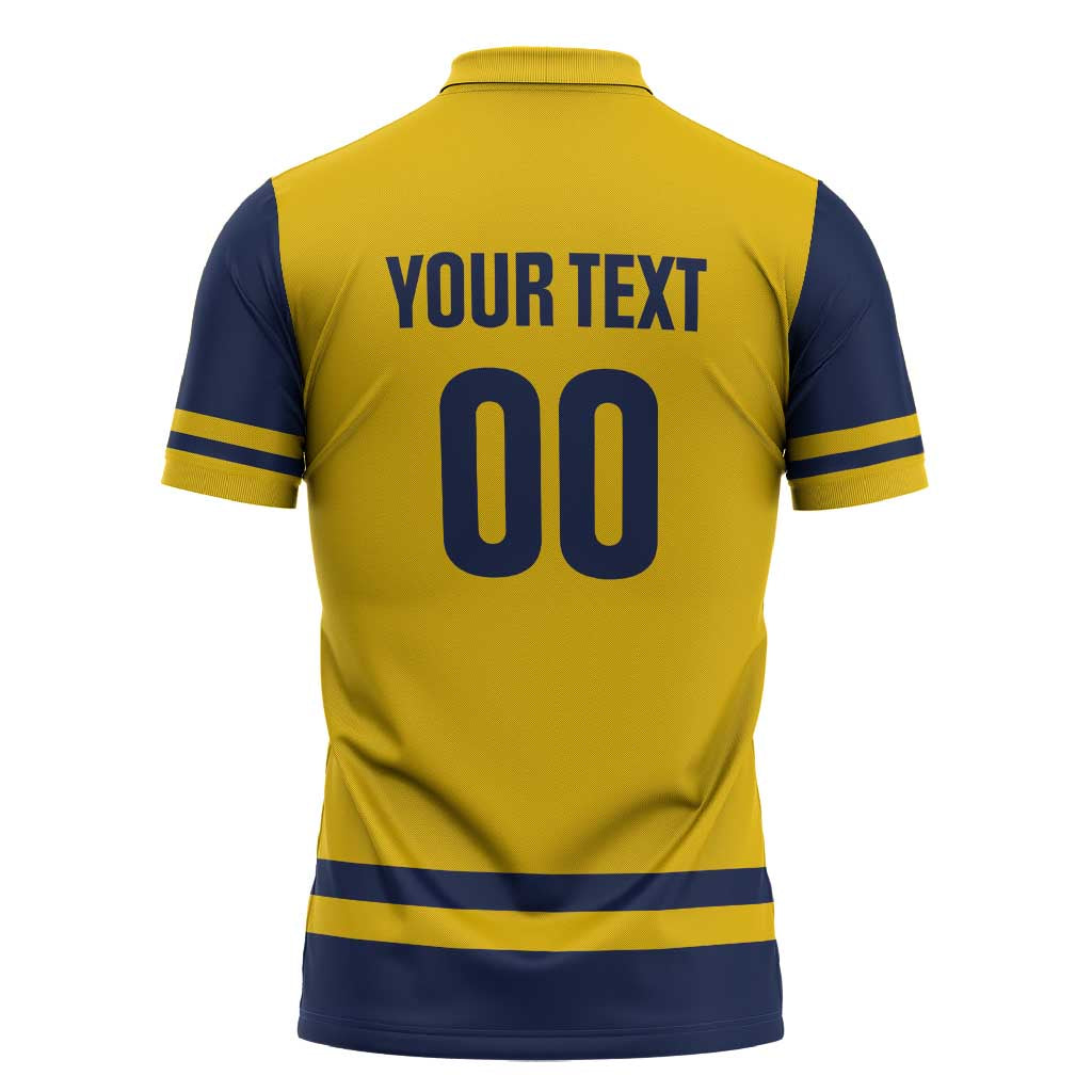 Custom Hockey 2026 Sweden Zipper Polo Shirt Tre Kronor Go Champions - Wonder Print Shop