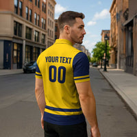 Custom Hockey 2026 Sweden Zipper Polo Shirt Tre Kronor Go Champions - Wonder Print Shop