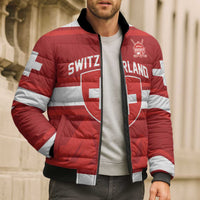 Custom Hockey 2026 Switzerland Bomber Puffer Jacket Go Champions La Nati - Wonder Print Shop