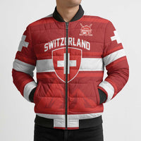Custom Hockey 2026 Switzerland Bomber Puffer Jacket Go Champions La Nati - Wonder Print Shop