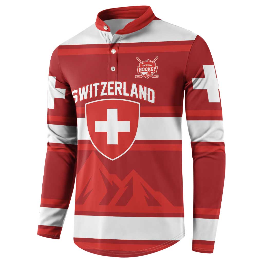 Custom Hockey 2026 Switzerland Button Sweatshirt Go Champions La Nati - Wonder Print Shop