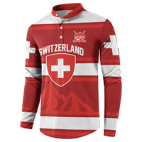Custom Hockey 2026 Switzerland Button Sweatshirt Go Champions La Nati - Wonder Print Shop
