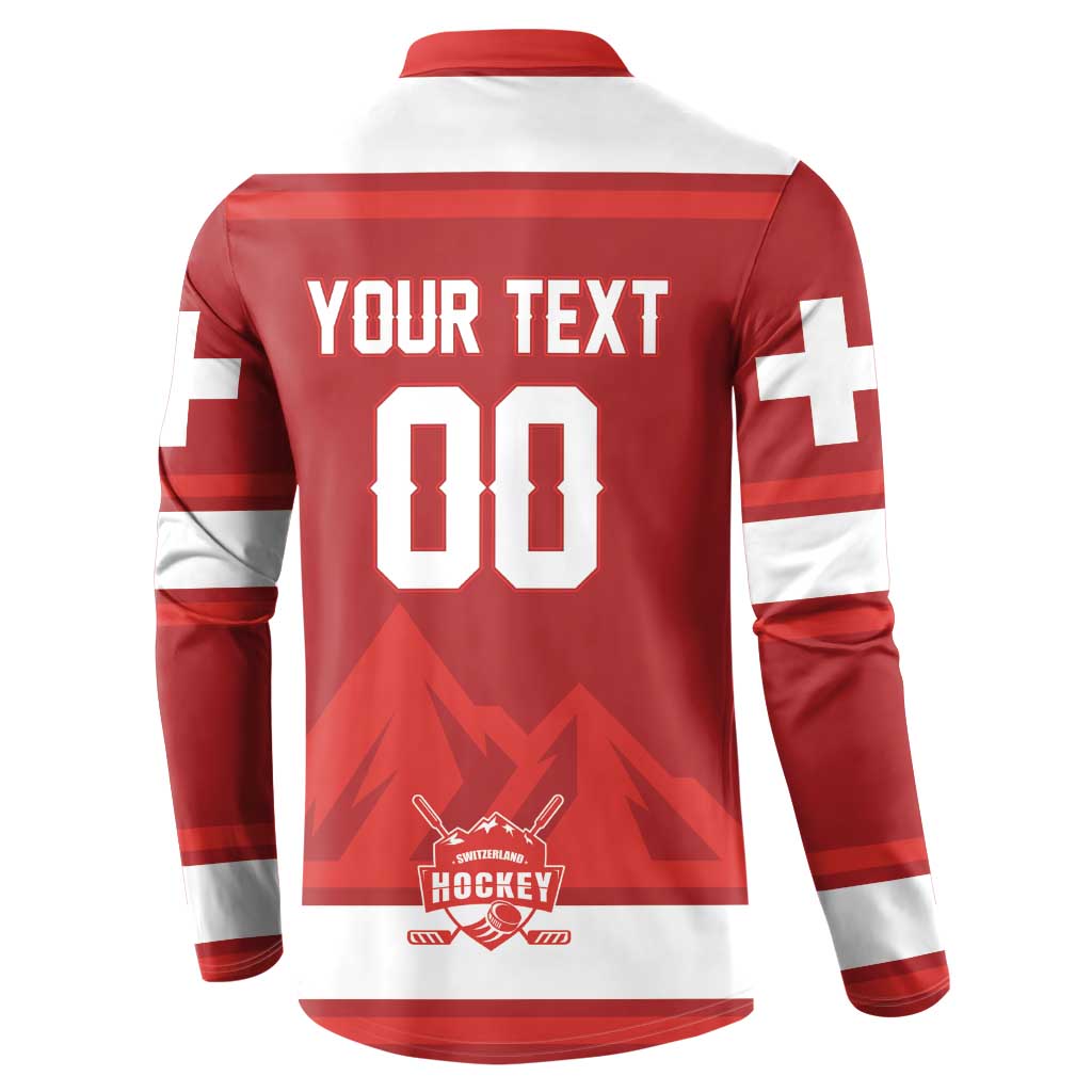 Custom Hockey 2026 Switzerland Button Sweatshirt Go Champions La Nati - Wonder Print Shop