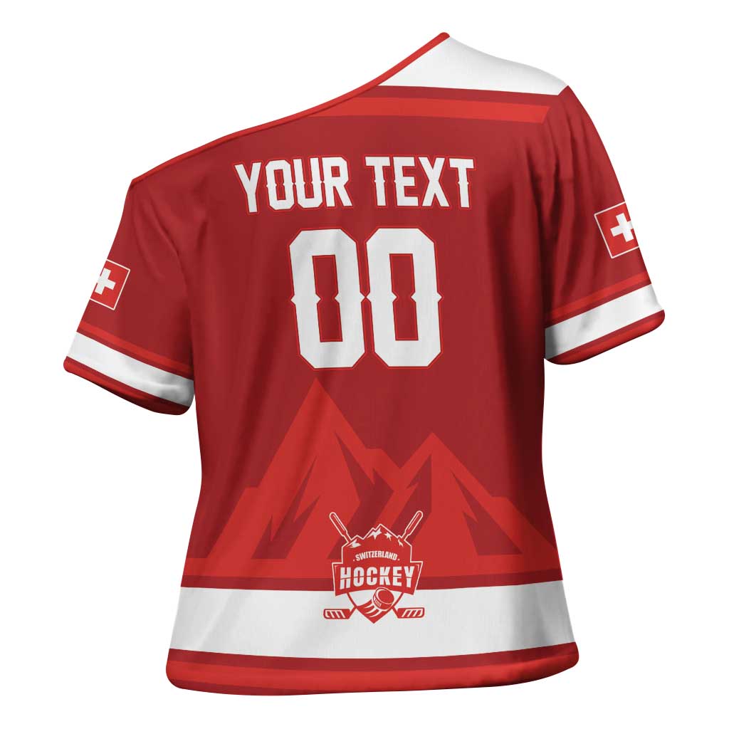 Custom Hockey 2026 Switzerland Cross Shoulder Shirt Go Champions La Nati - Wonder Print Shop