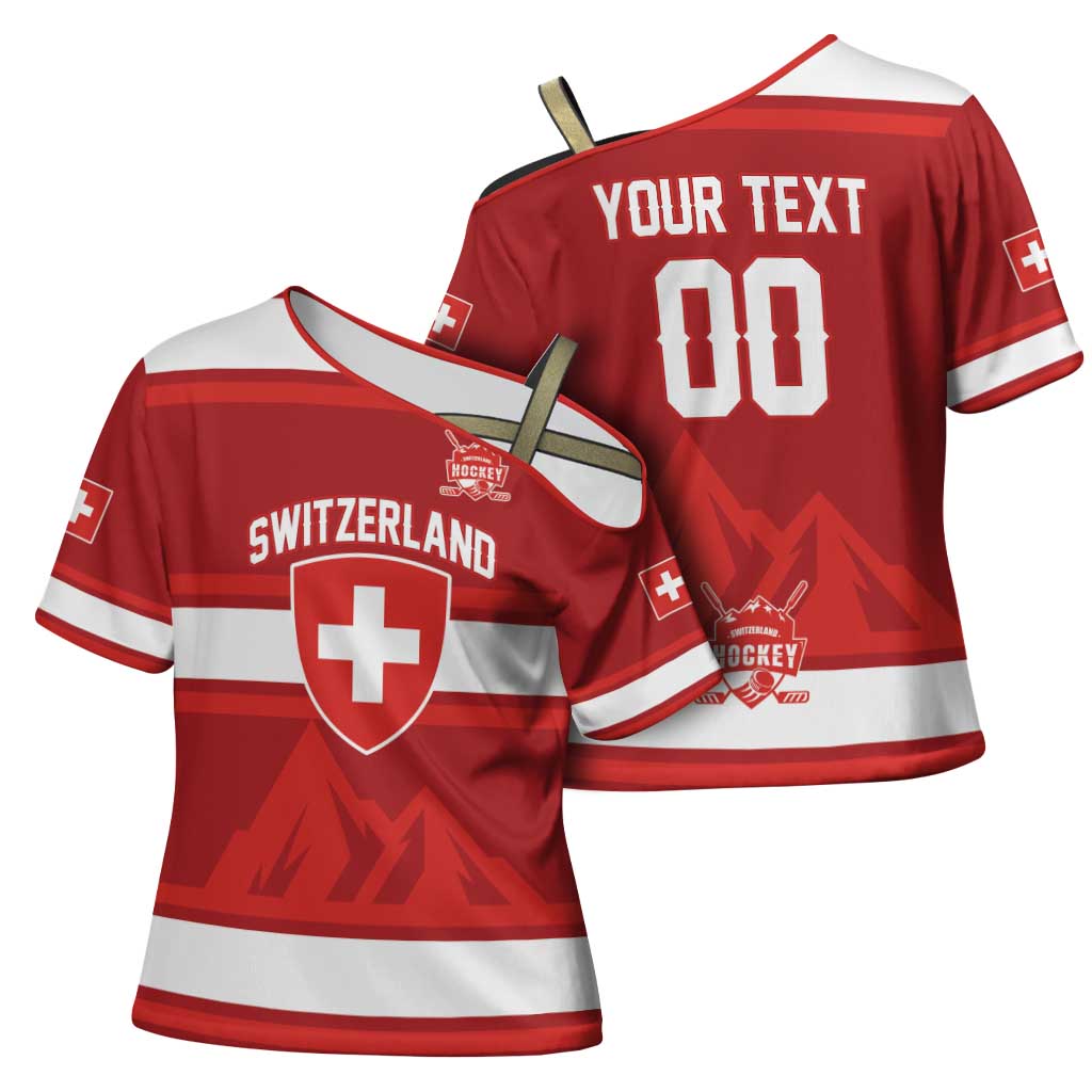 Custom Hockey 2026 Switzerland Cross Shoulder Shirt Go Champions La Nati - Wonder Print Shop