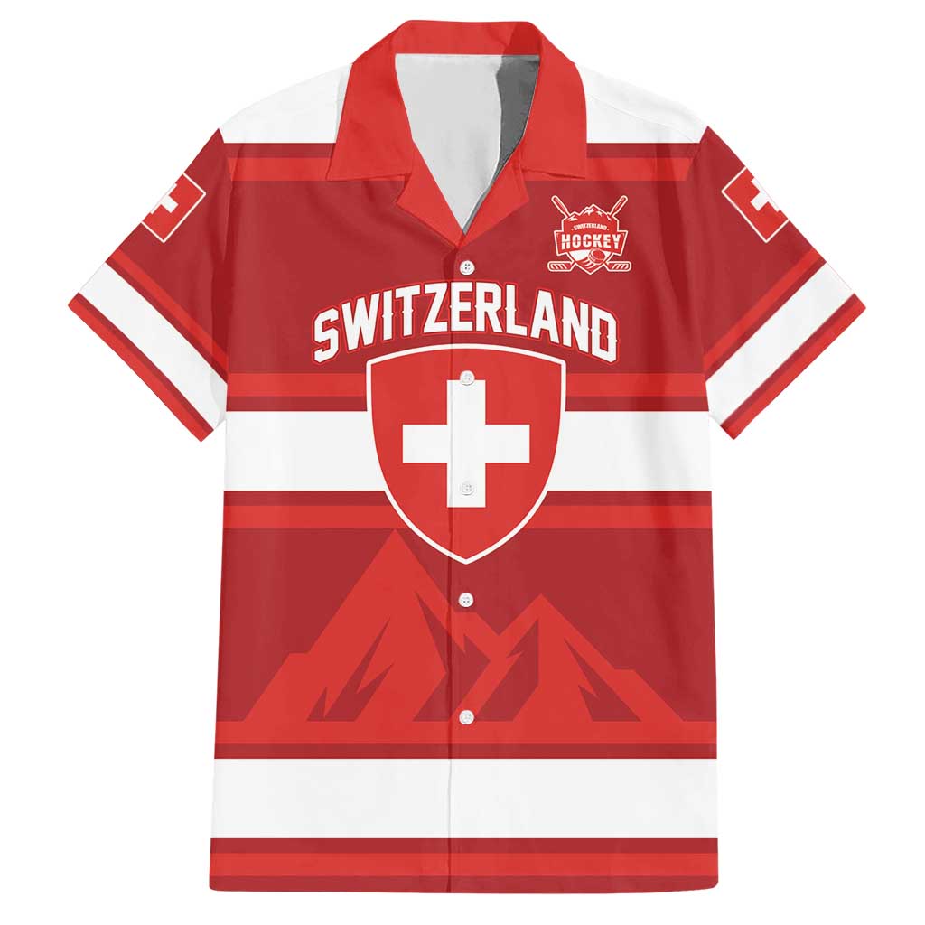 Custom Hockey 2026 Switzerland Hawaiian Shirt Go Champions La Nati - Wonder Print Shop