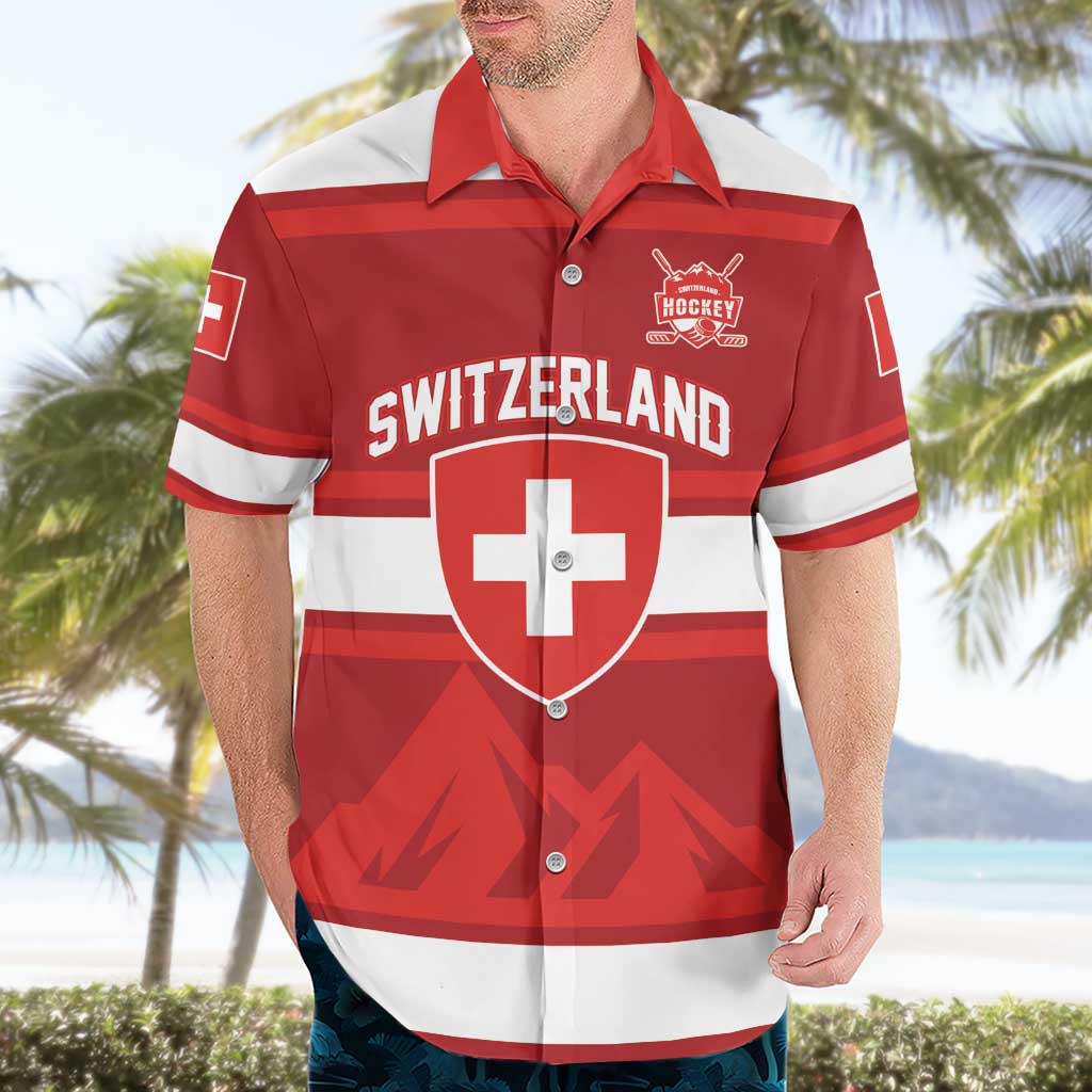 Custom Hockey 2026 Switzerland Hawaiian Shirt Go Champions La Nati - Wonder Print Shop