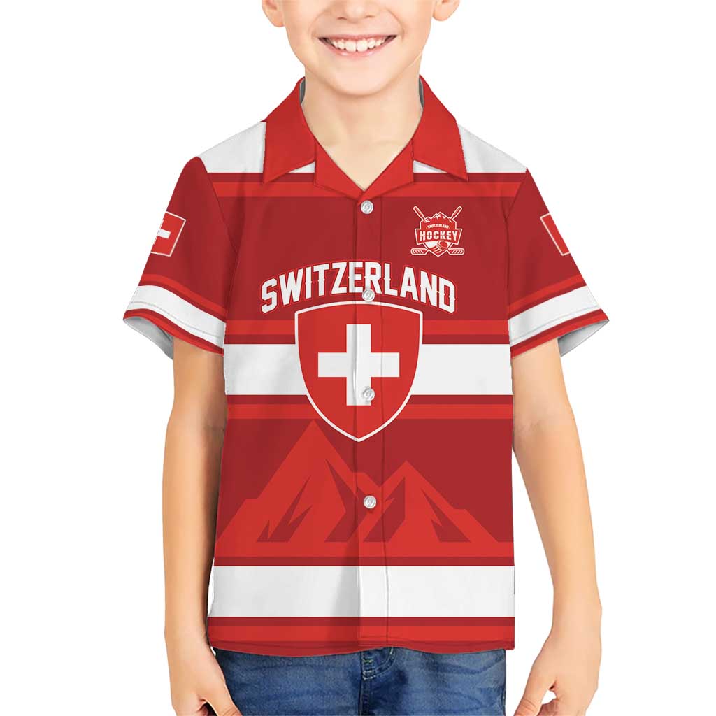 Custom Hockey 2026 Switzerland Hawaiian Shirt Go Champions La Nati - Wonder Print Shop