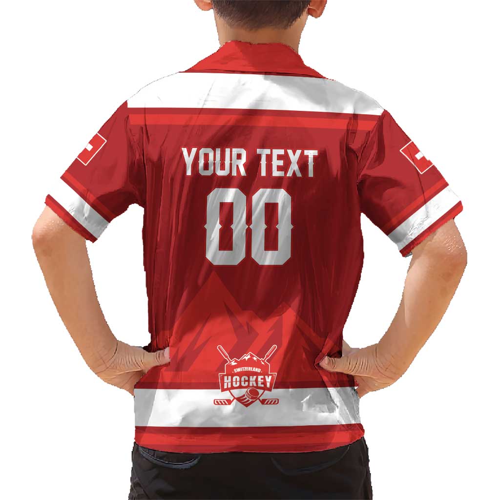 Custom Hockey 2026 Switzerland Kid Hawaiian Shirt Go Champions La Nati - Wonder Print Shop