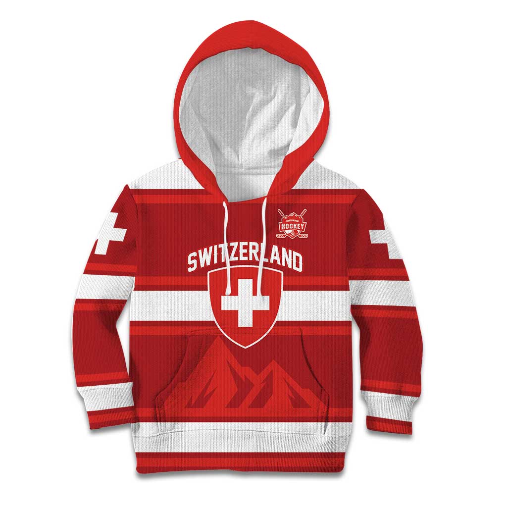 Custom Hockey 2026 Switzerland Kid Hoodie Go Champions La Nati - Wonder Print Shop