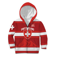 Custom Hockey 2026 Switzerland Kid Hoodie Go Champions La Nati - Wonder Print Shop