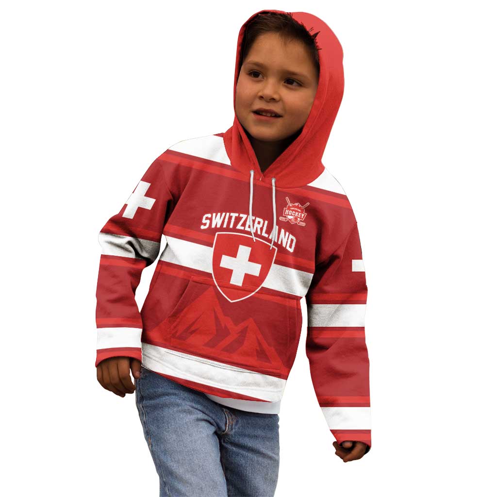 Custom Hockey 2026 Switzerland Kid Hoodie Go Champions La Nati - Wonder Print Shop