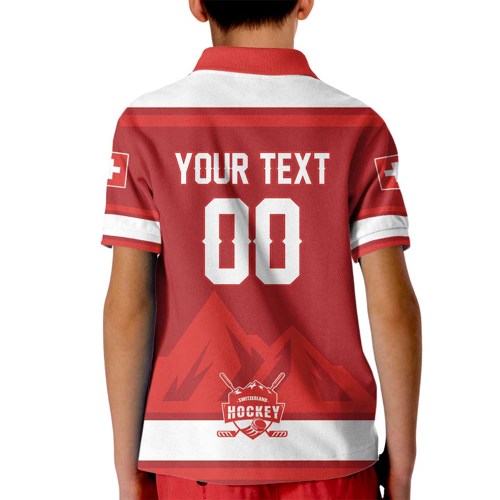 Custom Hockey 2026 Switzerland Kid Polo Shirt Go Champions La Nati - Wonder Print Shop