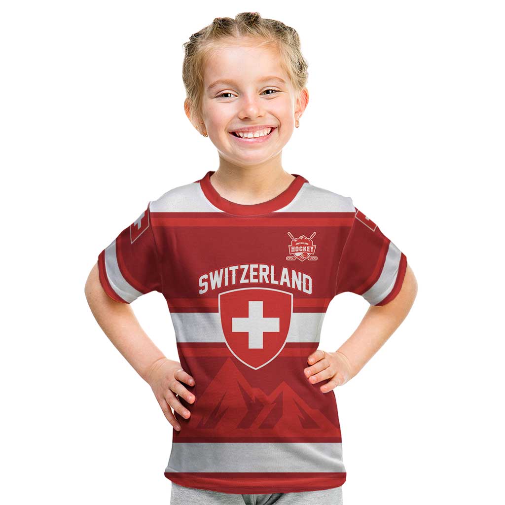 Custom Hockey 2026 Switzerland Kid T Shirt Go Champions La Nati - Wonder Print Shop