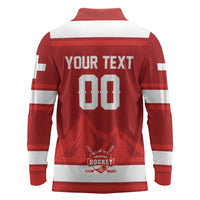 Custom Hockey 2026 Switzerland Long Sleeve Polo Shirt Go Champions La Nati - Wonder Print Shop