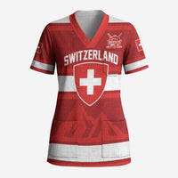Custom Hockey 2026 Switzerland Scrub Top Go Champions La Nati - Wonder Print Shop