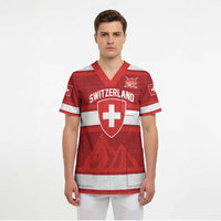 Custom Hockey 2026 Switzerland Scrub Top Go Champions La Nati - Wonder Print Shop