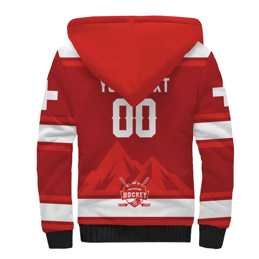 Custom Hockey 2026 Switzerland Sherpa Hoodie Go Champions La Nati - Wonder Print Shop