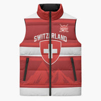 Custom Hockey 2026 Switzerland Sleeveless Puffer Jacket Go Champions La Nati - Wonder Print Shop