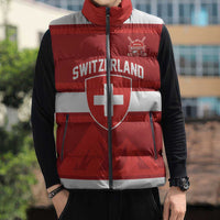Custom Hockey 2026 Switzerland Sleeveless Puffer Jacket Go Champions La Nati - Wonder Print Shop