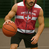 Custom Hockey 2026 Switzerland Sleeveless Zip Hoodie Go Champions La Nati - Wonder Print Shop