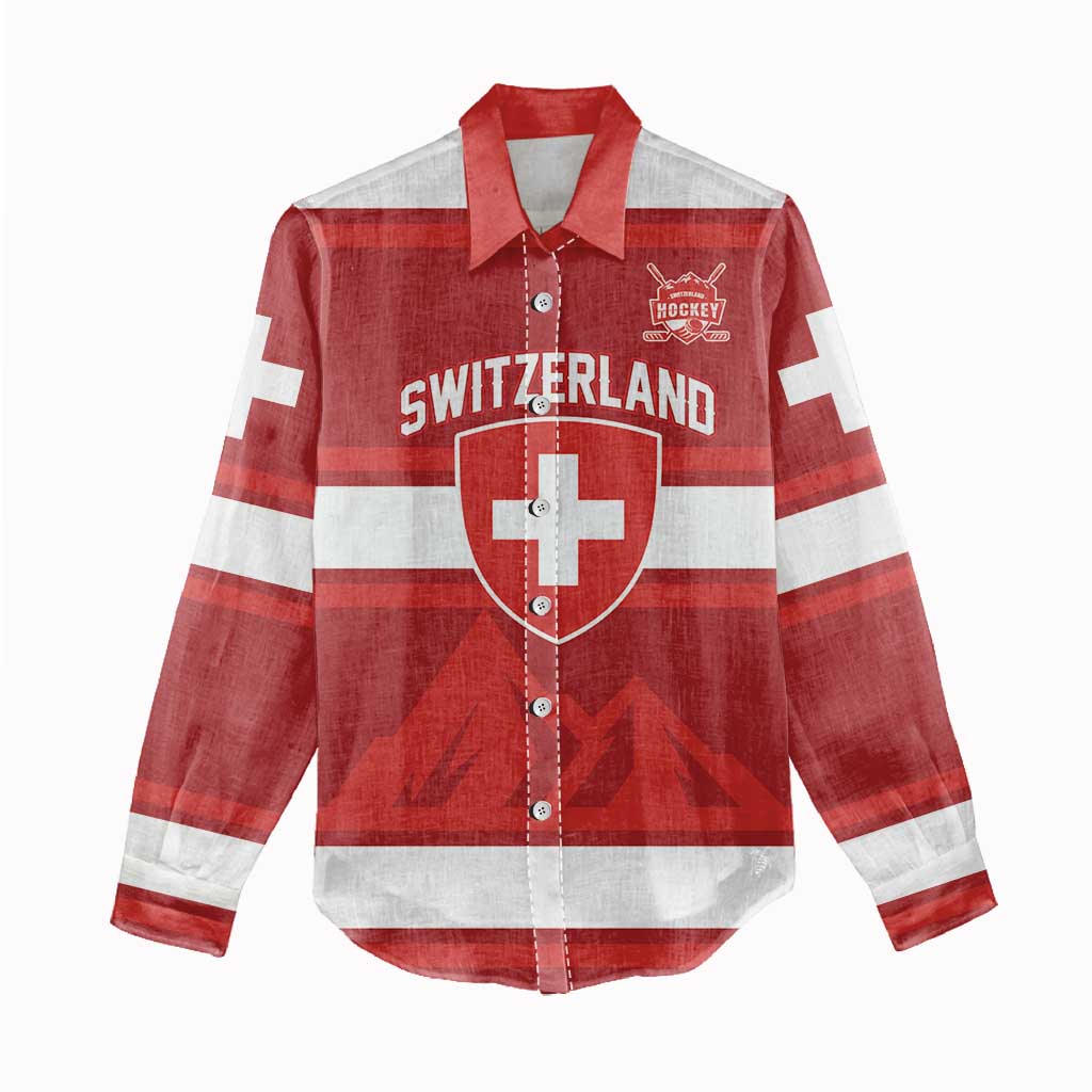 Custom Hockey 2026 Switzerland Women Casual Shirt Go Champions La Nati - Wonder Print Shop