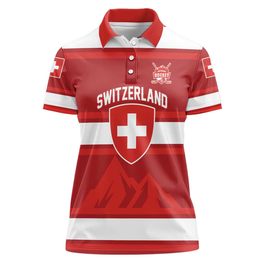 Custom Hockey 2026 Switzerland Women Polo Shirt Go Champions La Nati - Wonder Print Shop