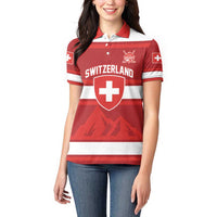 Custom Hockey 2026 Switzerland Women Polo Shirt Go Champions La Nati - Wonder Print Shop