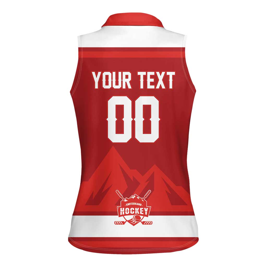 Custom Hockey 2026 Switzerland Women Sleeveless Polo Shirt Go Champions La Nati - Wonder Print Shop