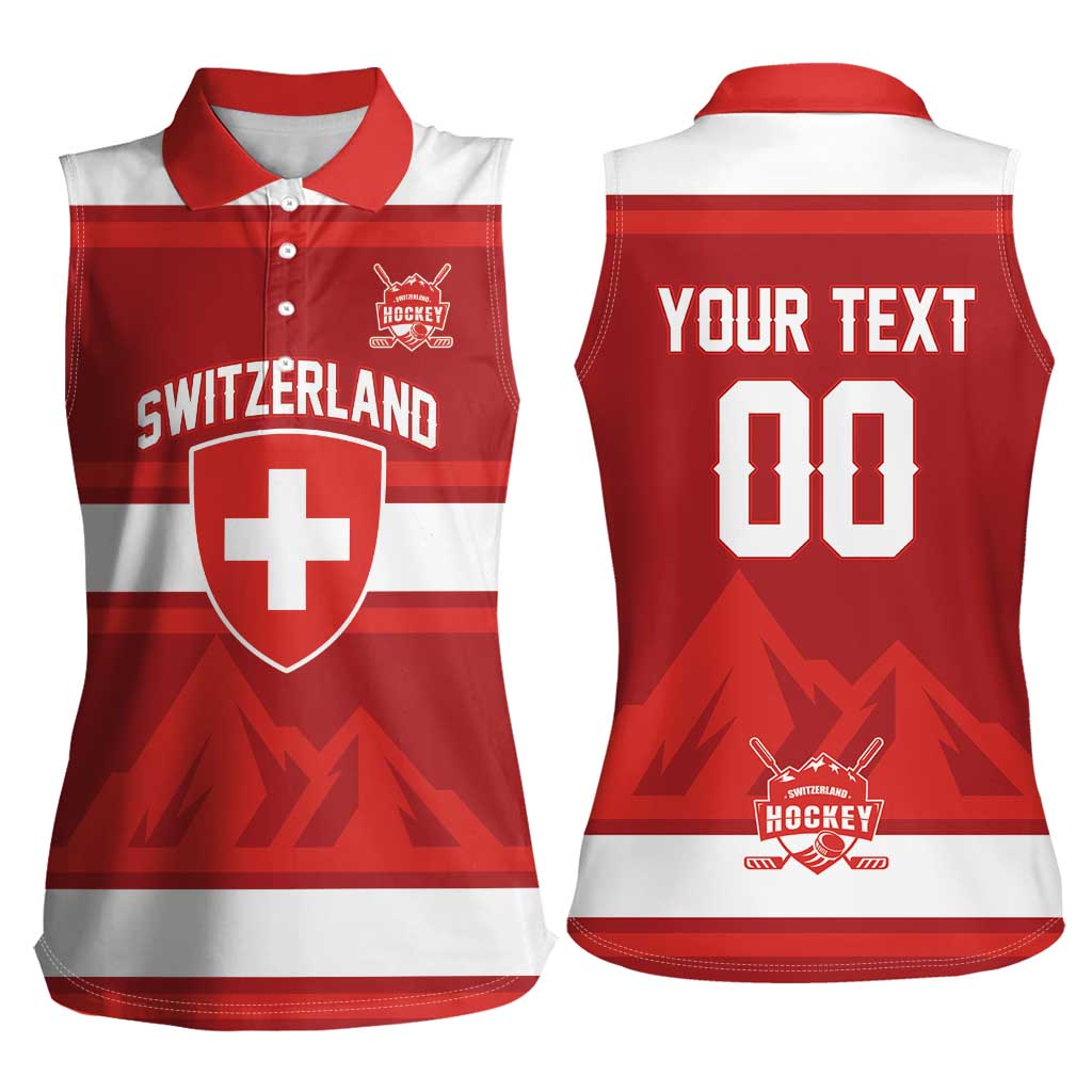 Custom Hockey 2026 Switzerland Women Sleeveless Polo Shirt Go Champions La Nati - Wonder Print Shop