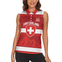 Custom Hockey 2026 Switzerland Women Sleeveless Polo Shirt Go Champions La Nati - Wonder Print Shop