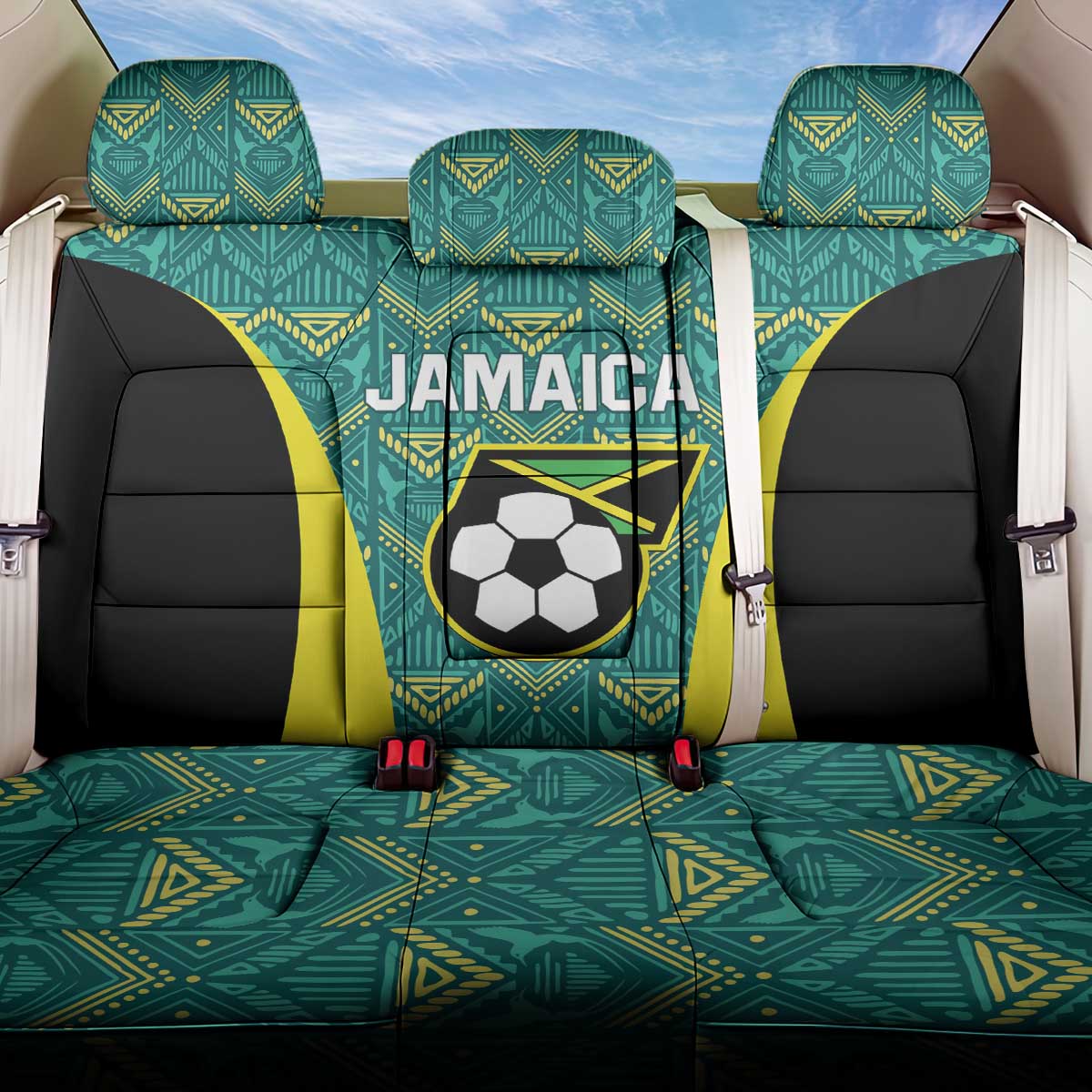 Jamaica Football Back Car Seat Cover We Believe Reggae Boyz