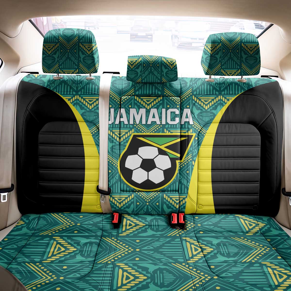 Jamaica Football Back Car Seat Cover We Believe Reggae Boyz