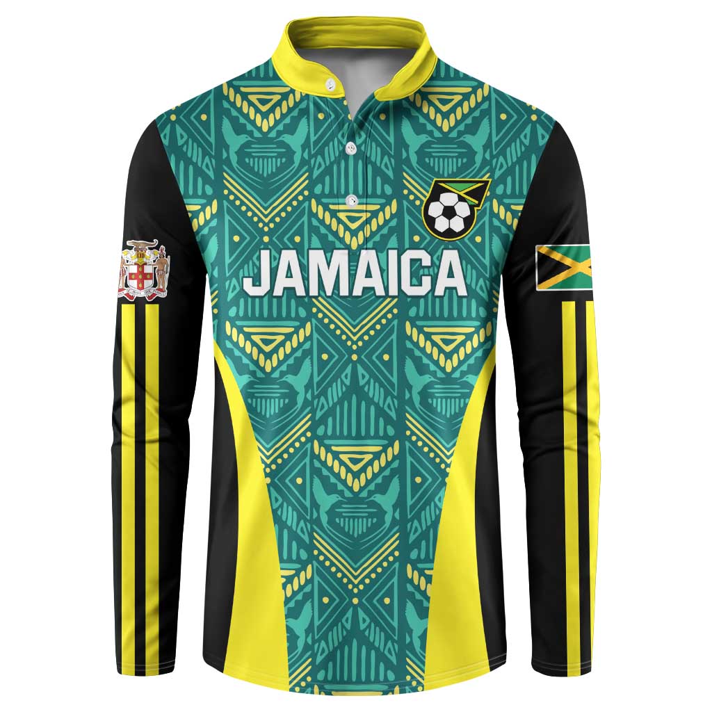 Custom Jamaica Football Button Sweatshirt We Believe Reggae Boyz