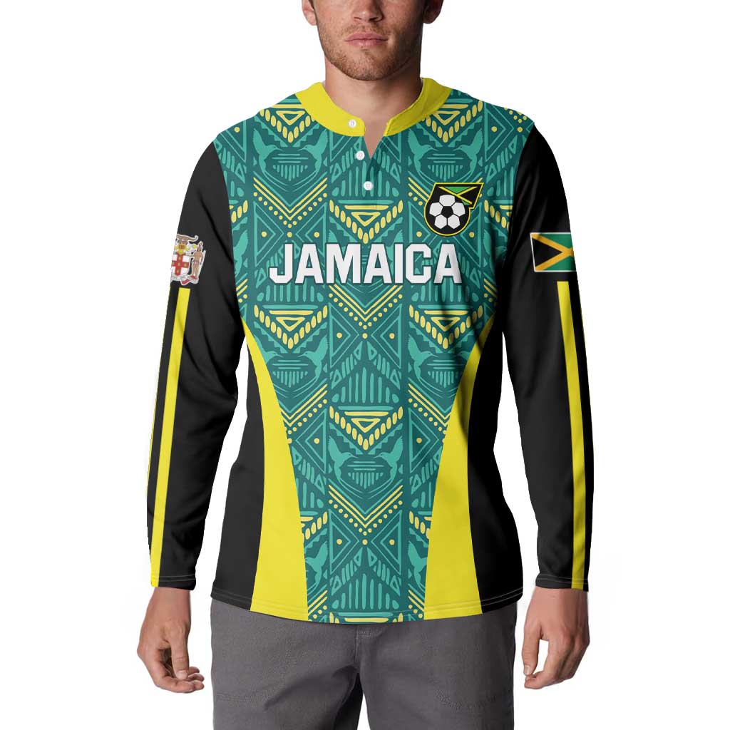 Custom Jamaica Football Button Sweatshirt We Believe Reggae Boyz