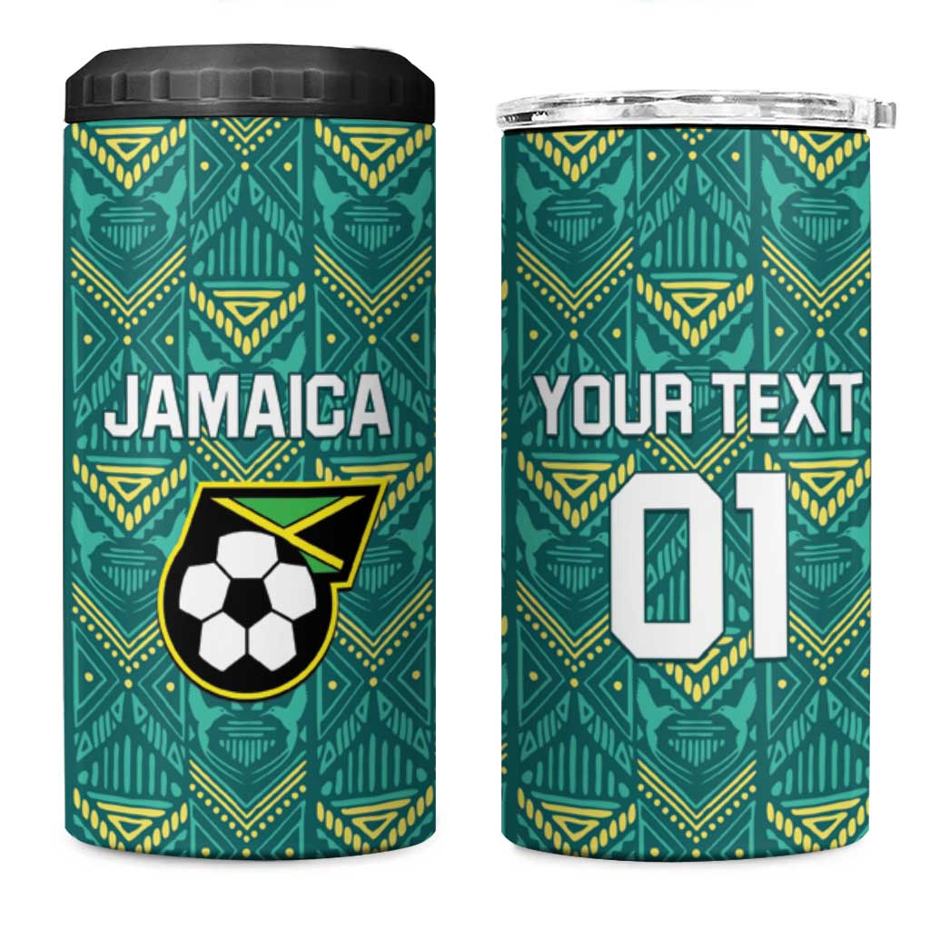 Custom Jamaica Football 4 in 1 Can Cooler Tumbler We Believe Reggae Boyz