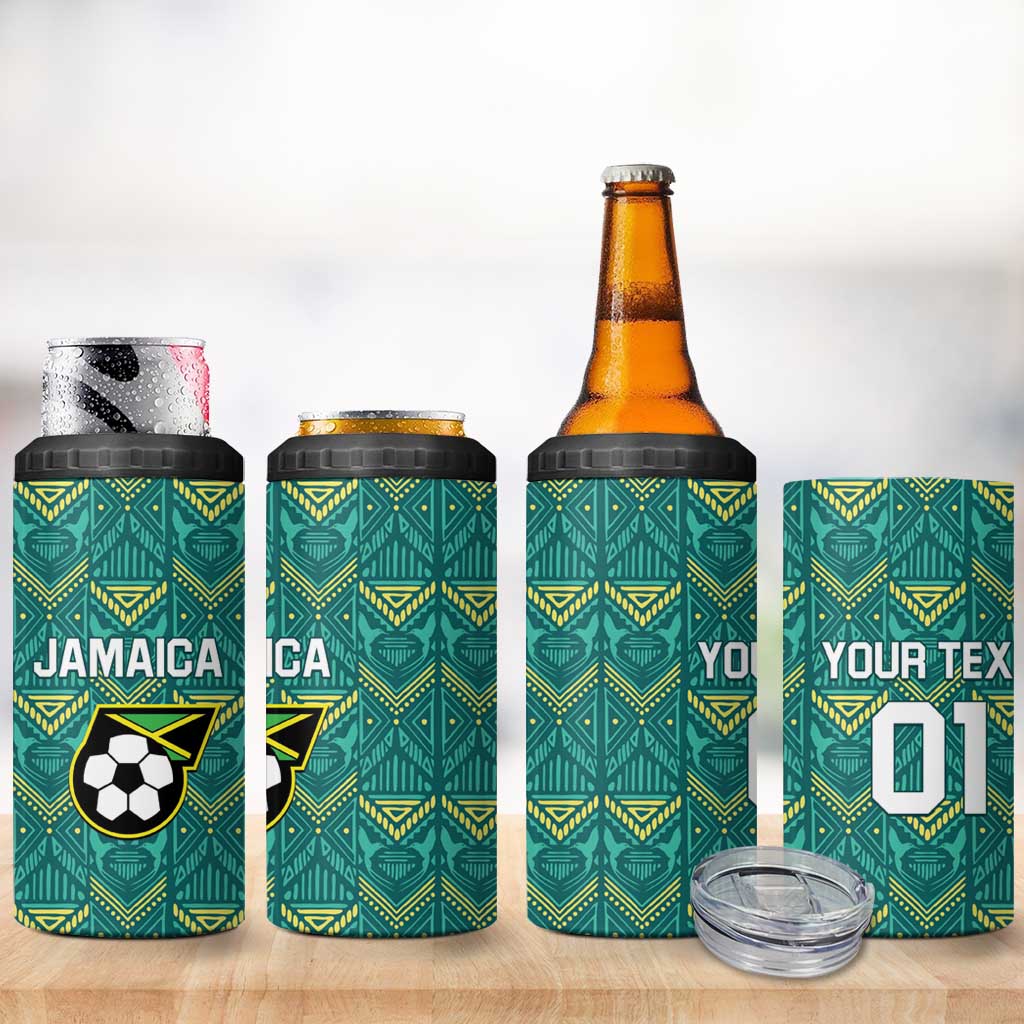 Custom Jamaica Football 4 in 1 Can Cooler Tumbler We Believe Reggae Boyz