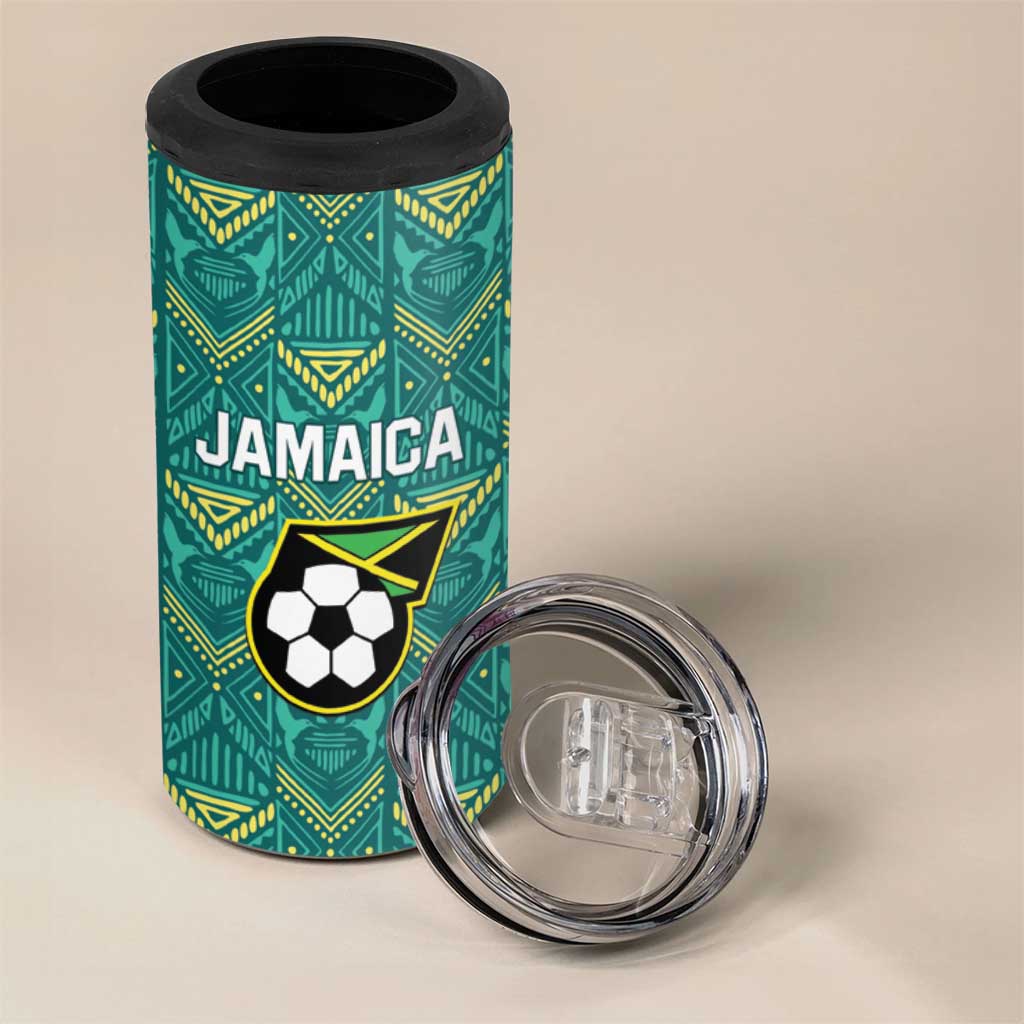 Custom Jamaica Football 4 in 1 Can Cooler Tumbler We Believe Reggae Boyz